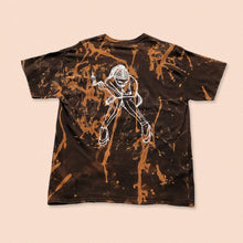 Load image into Gallery viewer, bleached short sleeve t-shirt with smoking woman print in white