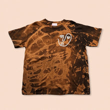 Load image into Gallery viewer, bleached short sleeve t-shirt with the face print in white