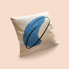 Load image into Gallery viewer, blue shape and black line cushion cover