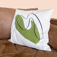 Load image into Gallery viewer, green shape and line cushion cover