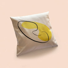 Load image into Gallery viewer, yellow shape and line cushion cover