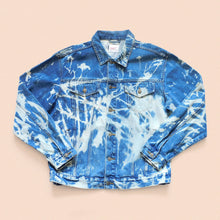Load image into Gallery viewer, bleached denim jacket size XL