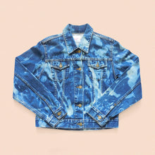 Load image into Gallery viewer, bleached denim jacket size M