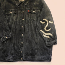 Load image into Gallery viewer, bleach painted denim jacket size XXL