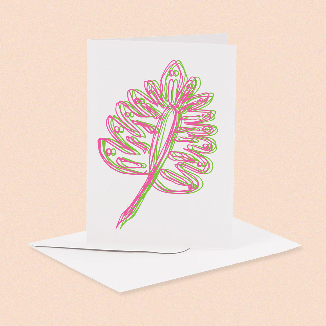 a6 leaves greeting card