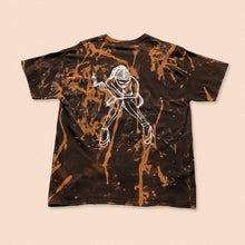 Load image into Gallery viewer, bleached short sleeve t-shirt with smoking woman print in white
