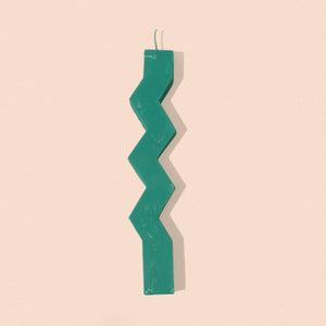 zigzag candle in mint green