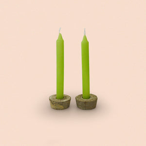 concrete candlestick holders - set of 2