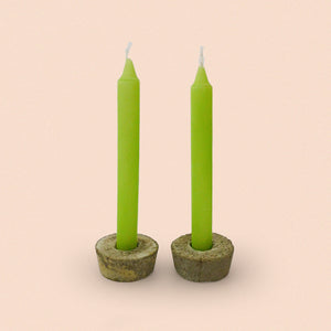 concrete candlestick holders - set of 2