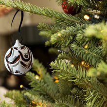 Load image into Gallery viewer, ceramic Christmas tree bauble - brown/ gold female form
