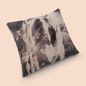 leaves cushion cover in bleached cotton
