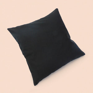 leaves cushion cover in black cotton