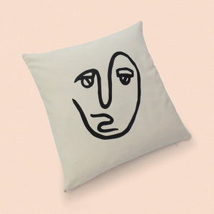 the face cushion cover in natural cotton