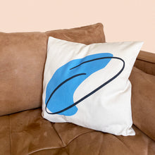 Load image into Gallery viewer, blue shape and black line cushion cover
