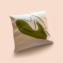 Load image into Gallery viewer, green shape and line cushion cover
