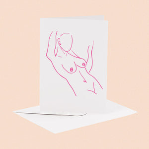 a6 pink nude greeting card