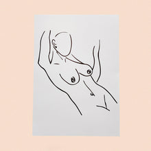 Load image into Gallery viewer, a4 reclining nude print
