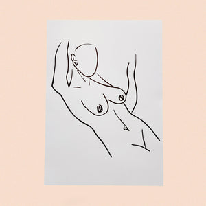 a4 reclining nude print