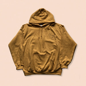 sand hoody with nude woman print in black