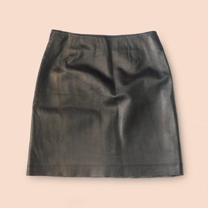 hand painted leather skirt W28"