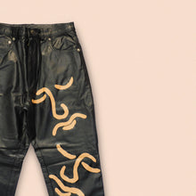 Load image into Gallery viewer, hand painted leather trousers W29&quot; L30.5&quot;
