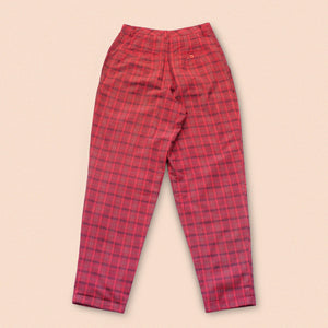 hand painted plaid trousers W29" L32"