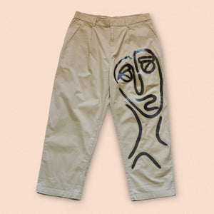 hand painted trousers W34" L25"