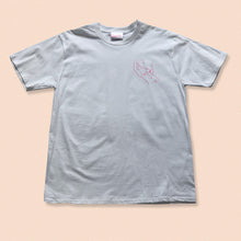 Load image into Gallery viewer, white short sleeve t-shirt with nude print in pink
