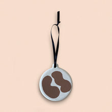 Load image into Gallery viewer, ceramic Christmas tree disc bauble - dark beige abstract shapes
