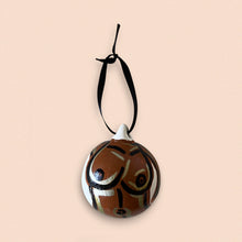 Load image into Gallery viewer, ceramic Christmas tree bauble - deep brown female form
