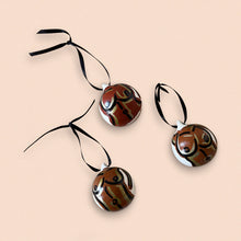 Load image into Gallery viewer, ceramic Christmas tree bauble - deep brown female form
